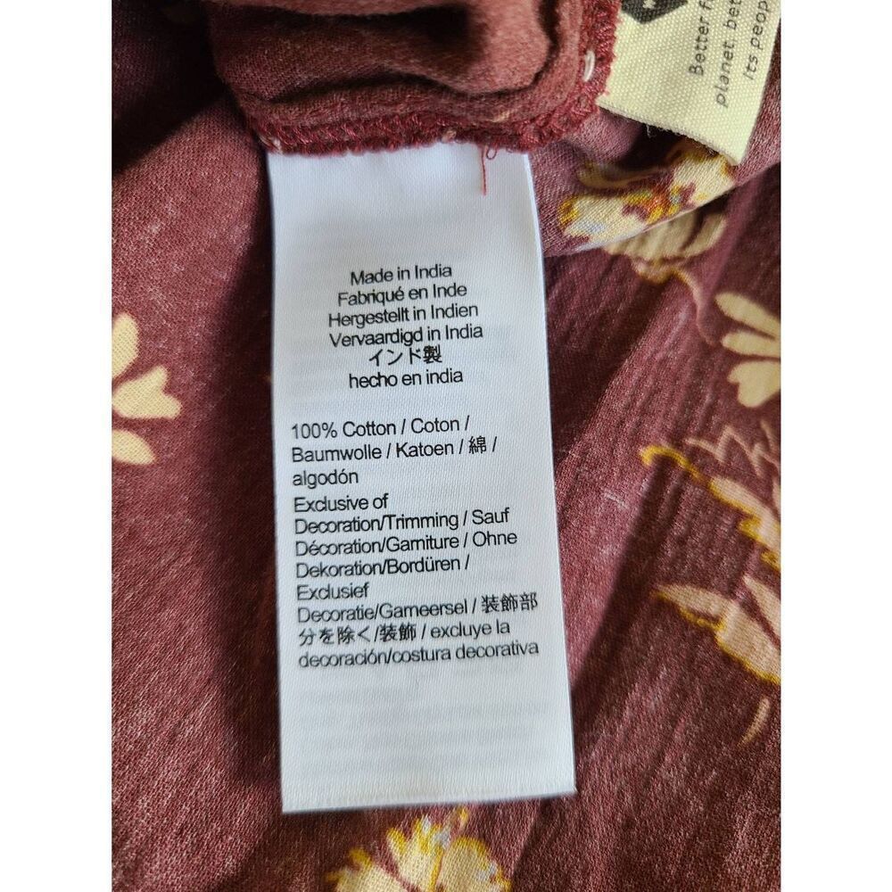 Madewell Blouse Top Womens 14 Brown Floral Long Sleeve Square Neck Casual Wear - Picture 9 of 10